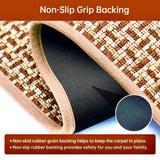 eqivei Kitchen Rugs and Mats Non Skid Washable Set of 2 PCS, Absorbent Runner Rugs for Kitchen, Farmhouse Weave Floor Mats in Front of Sink, 17.3"x 47"+17.3"x 29" (Brown) eqivei