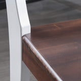 Christopher Knight Home Roshan Farmhouse Acacia Wood Dining Chairs, White / Walnut 21D x 17.75W x 35.5H Inch GDFStudio