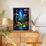 Enchanted Glow Forest Diamond Painting for Adults DIY Mushroom Diamond Art for Adult Beginners Mushroom Gem Painting Crafts for Adults Home Wall Decor 5D Gem Art Perfectly for Relaxation 12x16inch Meothan