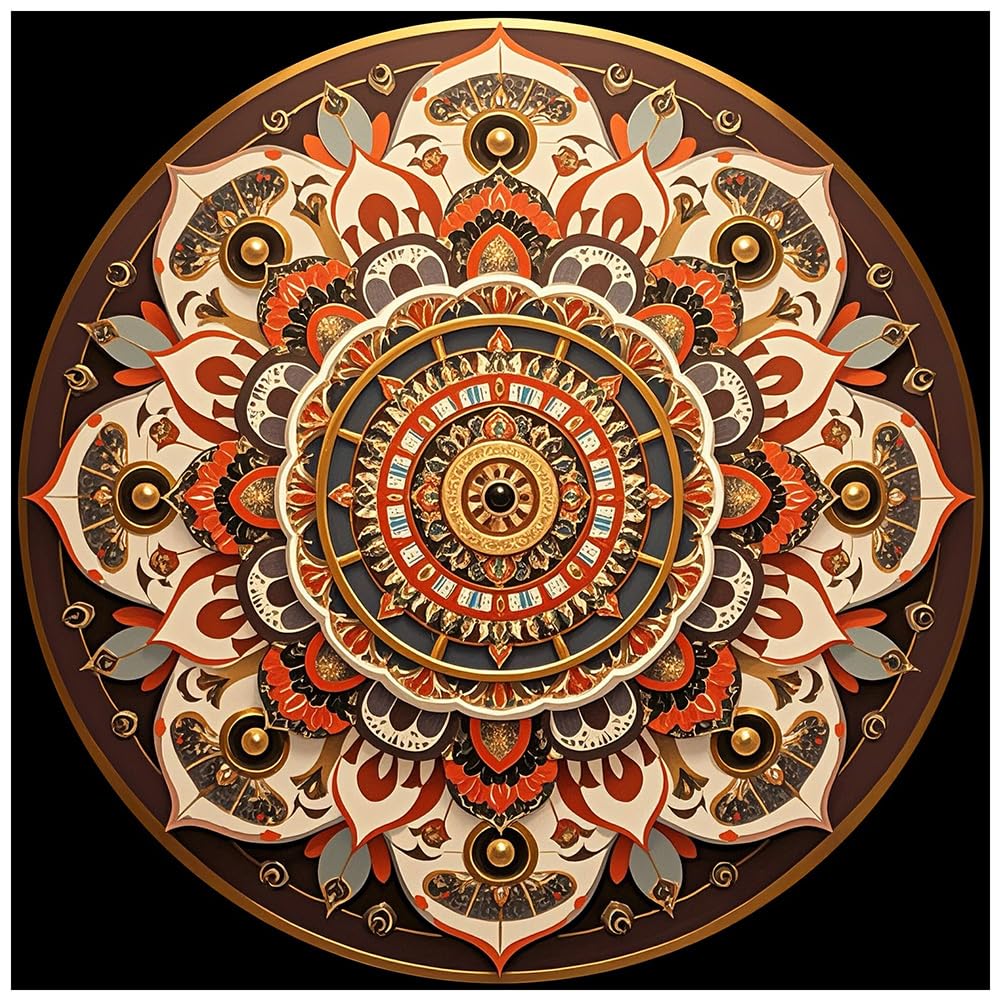 DIADAY 5D Diamond Painting Kit, Mandala Diamond Art Kits for Adults & Beginners, Full Drill Round Gems, DIY Dot Craft, Home Wall Decor Gift, 12x12 Inches DIADAY