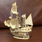 MPIUET 3D Wooden Puzzles for Adults Wooden Sailing Ship Model Kits for Adults, Wooden Watercraft Sailboat Model, 3D Jiasaw Puzzles, 3D Brain Teaser Puzzles, 6.5" × 2" × 6" MPIUET