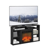 Furinno Jensen Corner TV Stand with Fireplace for TV up to 55 Inches, Americano Furinno