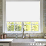 Joydeco White Cordless Roller Shades, Spring Roller Blackout Window Blinds with UV Protection, Room Darkening Window Shades and Door Blinds for Home and Office (35" W x 75" H, White) Joydeco