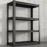 IRONFFICE Storage Shelves,Garage Shelving Units and Storage,4 Tier Metal Shelves,Metal Storage Racks Heavy Duty Load 2000lb,Warehouse,Basement,Black IRONFFICE