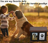 Sofunii Pet Urns for Dogs Ashes,XLarge Wooden Dog Urn Keepsake,Cat Urns for Ashes, Pet Memory Box Memorial Boxs with Paw Print Impression Kit&Album、Photo Frame for Loss Dogs Personalized Sofunii