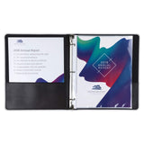 Samsill Professional Presentation 3 Ring Binder, View Binder with Clear Cover Sheet Window, 0.5 Inch Round Rings Hold 100 Sheets 8.5 x 11, Black Samsill