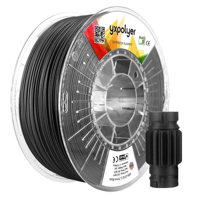 YXPOLYER Carbon Fiber ABS Filament 1.75mm 1kg ABS-CF 3D Printer Filament with Transparent Reusable PC Deformation-Resistant Spool fit AMS