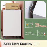 DEVAISE 5-Drawer Chest, Wood Storage file Cabinet with Wheels, White DEVAISE