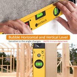 Neoteck 225° 16 inch Digital Angle Finder Aluminum Protractor with LCD Backlight Digital Angle Measuring Tool with Horizontal and Vertical Bubble for Woodworking, Construction, Machinery - Golden Neoteck