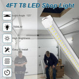 XLNYUUI Led Shop Lights, 4FT LED Light 50W 6500K 7000LM Led Daylight,Led Garage Light,Linkable Clear Cover Integrated V-Shape for Garage Warehouse Workbench Workshop(2-Pack) XLNYUUI