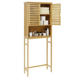 VEIKOU Natural Bamboo Over The Toilet Storage Cabinet with Removable Shelves VEIKOU