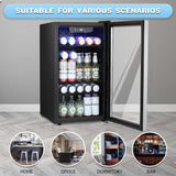 Antarctic Star Beverage Refrigerator Cooler -120 Can Mini Fridge Glass Door for Soda Beer or Wine Constant Glass Door Small Drink Dispenser Clear Front Door for Home, Office Bar 3.2cu.ft Antarctic Star