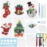 WEBEEDY 20 Sets Christmas Paper Quilling Kit for Adult Beginner Handmade Christmas Tree Snowman Ball Socks Patterns Greeting Card with Instuction DIY Holiday Congratulation Cards for Party Decor WEBEEDY