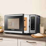 BLACK+DECKER EM720CB7 Digital Microwave Oven with Turntable Push-Button Door, Child Safety Lock, 700W, Stainless Steel, 0.7 Cu.ft BLACK+DECKER
