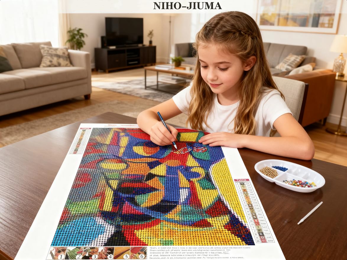 NIHO-JIUMA Adult 5D Diamond Painting Kits Modern Abstract Art, DIY Full Drill Diamond Art Gift for Adult/Teen, Home Decor (40x50cm/16 x20 inch) NIHO-JIUMA