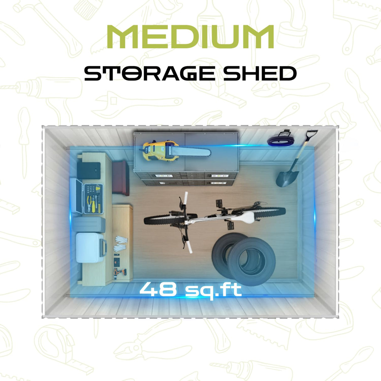 8' x 6' Outdoor Storage Shed, Sturdy Metal Building w/Lockable Doors for Garden, Backyard, Poolside and Lawn, Brown LINKHOO