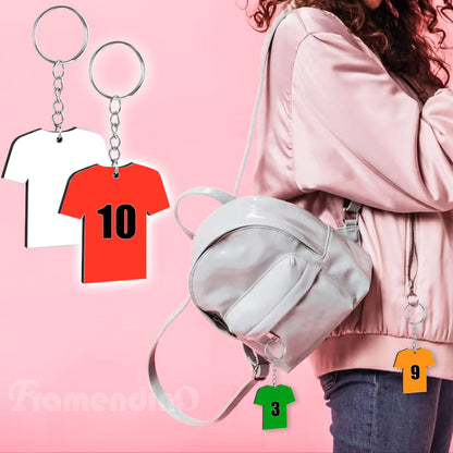 Framendino, 72 Pack Sublimation Blanks Keychain Sports Keychain MDF Double Sided Heat Transfer Football Keychains