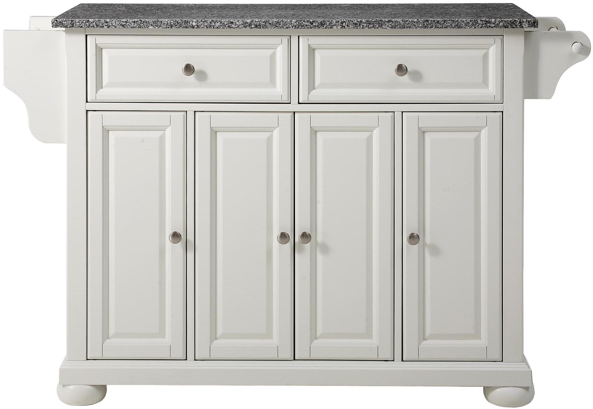 Crosley Furniture Alexandria Kitchen Island with Solid Grey Granite Top - White - WoodArtSupply