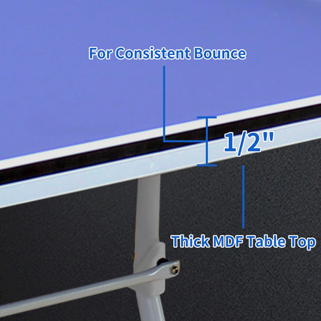 SculPong 9FT Table Tennis Table, Foldable Ping Pong Table Set for Indoor Games, Portable Table Tennis Table with Net, 2 Table Tennis Paddles and 3 Balls SculPong