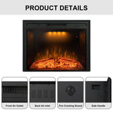 Benrocks 36'' Electric Fireplace Inserts, Recessed & Built in Wall Electric Fireplace Heater with Fire Crackling Sound, Adjustable Top Light & Flame Speed, Overheating Protection, 750/1500W Black Benrocks
