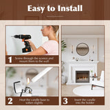 Metal Wall Candle Sconce Holder Set of 2 Wall Mount Candle Holder Pillar Holder Black Modern Wall Candle Sconces Hanging for Living Room Farmhouse Fireplace Wedding WOLAOJA