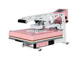 16x24 Semi-Automatic Heat Press Machine with Auto Open and Slide-Out Base (Pink+White, 13'' x 18'' (33 x 45cm)) ZJBFXY88