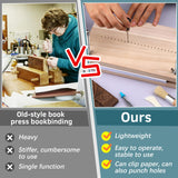 Uzecpk Book Binding Kits, Book Press Bookbinding, Book Binding Materials, Book Repair Kit with Book Cloth Bone Folder Awl Bookbinding Needles Wax Thread for Binding and Repair, 11.8 X 7.6 Inches UzecPk