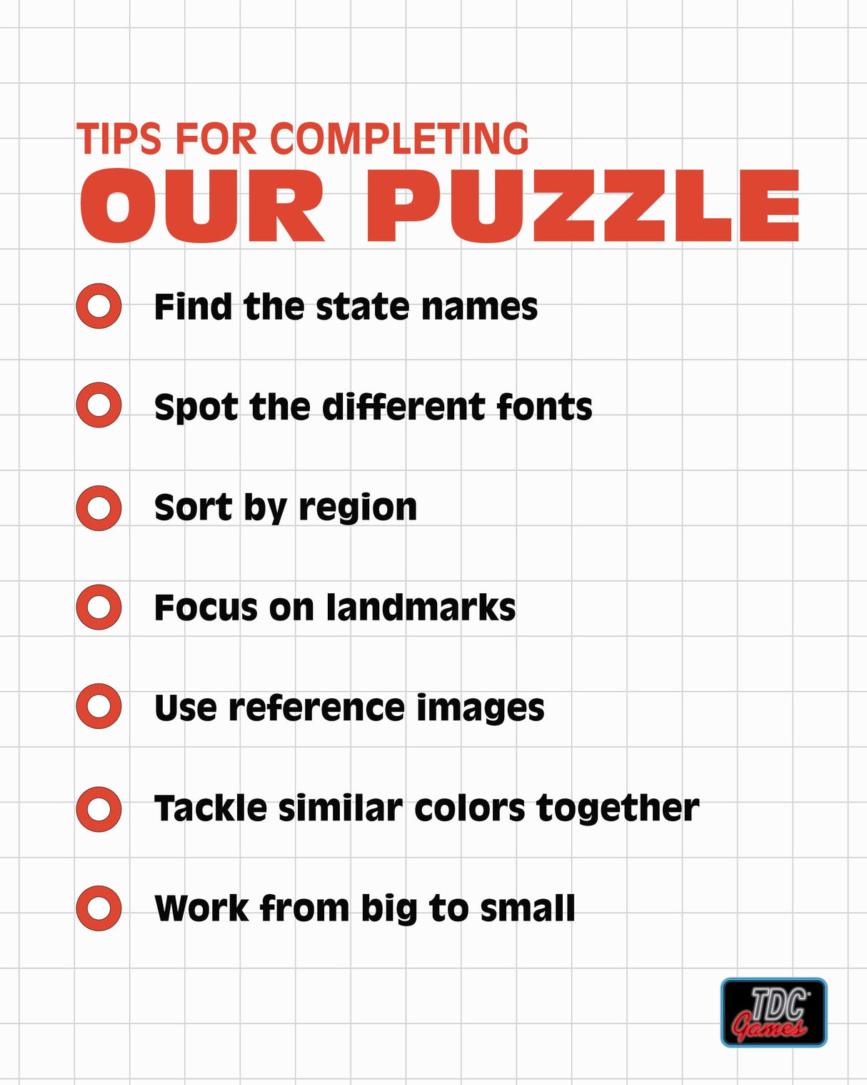 TDC Games US Map Puzzle Great American Roadtrip with Individual States, 1000 Piece Jigsaw Puzzle for Kids and Adults, Large America Shaped Educational Puzzle, Challenging Puzzle Map of USA TDC Games