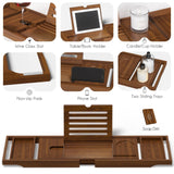 Kiasthome Teak Bathtub Tray, Bath Tray for Tub Bathroom Table Tray Expandable Wood Tub Tray for Bathtub, as Unique Housewarming, Holiday, Birthday Gifts Kiasthome