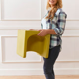 ECR4Kids Tri-Me Table and Cube Chair Set, Multipurpose Furniture, Fern Green, 3-Piece ECR4Kids