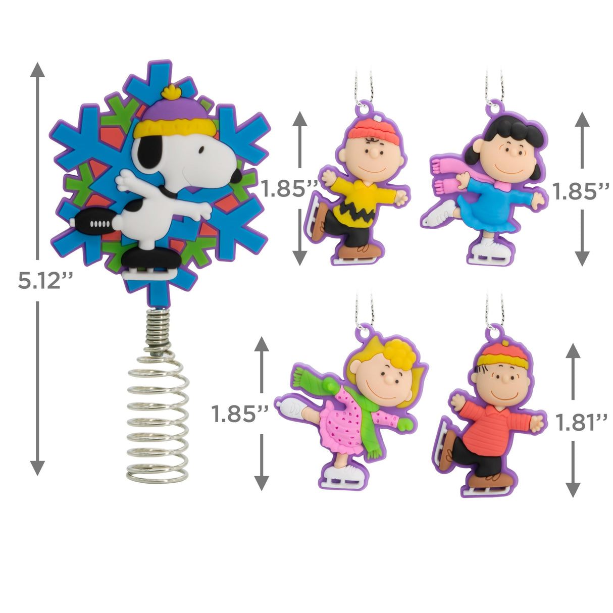 Hallmark Peanuts Mini Christmas Tree Topper and Ornaments, Set of 5 Hallmark
