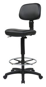 Office Star DC Series Adjustable Drafting Chair with Foot Ring and Sculptured Foam Seat, Black Vinyl Office Star Products
