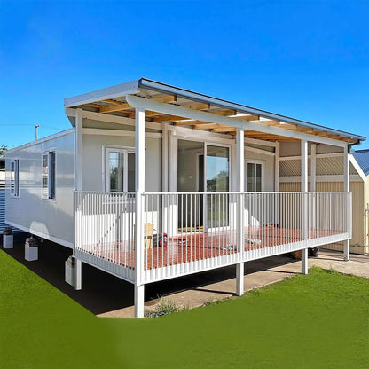 Portable Prefabricated Tiny Home 13x20ft, Mobile Expandable Plastic Prefab House for Hotel, Booth, Office, Guard House, Shop, Villa, Warehouse, Workshop (with Restroom) for Families & Remote Workers