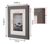 DUCIHBA 8 x 10 inch Rurstic Farmhouse Picture Frames, Tabletop Display or Wall Mount Vertically or Horizontally, Distressed Barn Wood, Real Glass Photo Frame with Mat 5 x 7 inch, Grey DUCIHBA