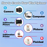 Veramz 5Pcs 8" Sublimation Wind Spinner Blanks Round Wind Spinner Sublimation Blanks 3D Aluminum Hanging Indoor Outdoor Garden Lawn Yard Decoration for Heat Press Transfer Sublimation Blank Veramz