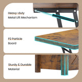 SEDETA Lift Top Coffee Table, 4 in 1 Convertible Coffee Tables with Storage and Hidden Compartment for Living Room, Farmhouse Coffee Table Converts to Dining Table, Dining Reception Room, Rustic Brown SEDETA