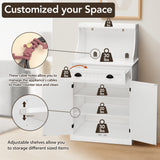 HOLTICO 54" Freestanding Kitchen Pantry Storage Cabinet with Doors and Adjustable Shelves, Microwave Oven Stand with Drawer for Kitchen, Bathroom or Hallway, White HOLTICO