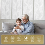 TONOR 4 PCS Acoustic Panels, 48″ x 24″ x 0.35″ Leaf Pattern Soundproof Wall Panels, Full Self-Adhesive, Sound Absorbing Panels for Noise and Echo Reduction, Acoustic Treatment for Studio, Home, White TONOR