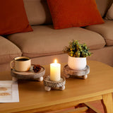 VIVIRBIEN 3PCS Wood Risers for Decor Mini Wooden Stool Display Stand with Removable Feet Farmhouse Rustic Decor Risers for Display Decorative Wood Pedestal Stand for Candles, Plants, Cups VIVIRBIEN