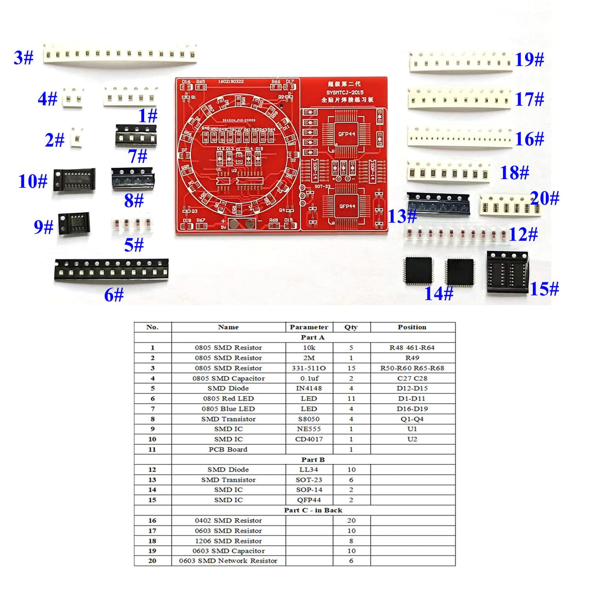 ISolderStore Soldering Practice Kit 4 Kits SMD SMT Kit DIY Electronic DIY Kits Soldering Project Soldering Training Board All in One ISolderStore