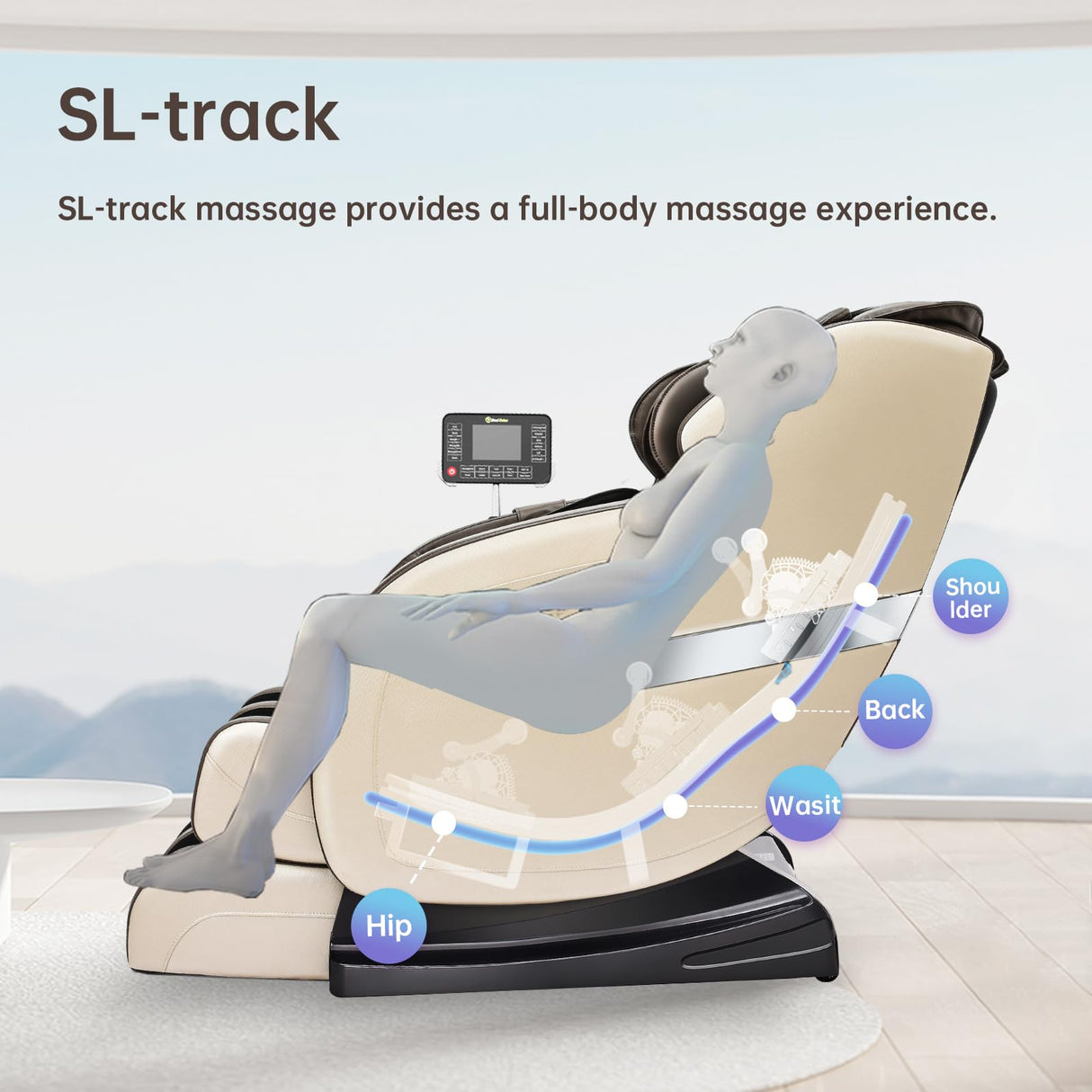 Real Relax Massage Chair, SL Track Full Body Zero Gravity Massage Chair Recliner with App Control, Favor 05 (Brown) Real Relax