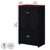 Bush Fairview 41.69-Inch H Storage Cabinet with 3 Shelves, Antique Black/Hansen Cherry (WC53980-03) Bush Business Furniture