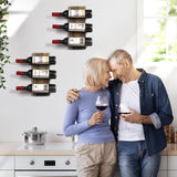 Taprion Wine Rack Wall Mounted Wood LED Light Wine Rack for 9 Wine Bottles - Elegant Wine Storage Solution for Kitchen, Dining Room, Home Bar, Wine Cellar Taprion