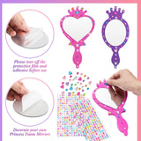 Geetery 20 Pcs Unbreakable Kids Mirror DIY Decorate Your Own Princess Mirror Mermaid Princess Foam Small Crafts for Princess Party Decorations(Purple, Pink) Geetery