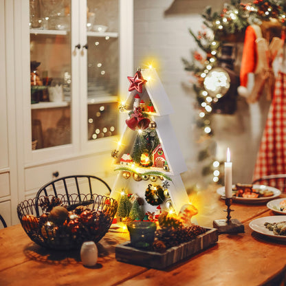 Cinnvoice 3 PCS Wooden Farmhouse Christmas Tree Tabletop Decor Christmas Centerpieces for Table Decor, Rustic Xmas Tree Sign for Fireplace Mantle Shelf Decor Xmas Holiday Table Accents DIY Ornament