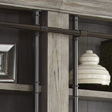 Martin Furniture Avondale 8' Tall Bookcase Wall with Ladder, Storage Organizer, Display Shelf for Office, Gray Martin Furniture