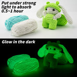 120g Glow in The Dark Yarn for Crocheting and Knitting; 120m(144yds) Yarn for Beginners with Easy-to-See Stitches; Worsted-Weight Medium #4; Yarn for Beginners Crochet Kit Making HEJIN