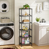 Golpart 6 Tier Adjustable Storage Shelves Narrow Mesh Gaps Metal Utility Shelf Wire Shelving Unit Organizer Rack for Home Kitchen Office Bathroom Pantry Room10 D x 16" W x 60" H Black Golpart