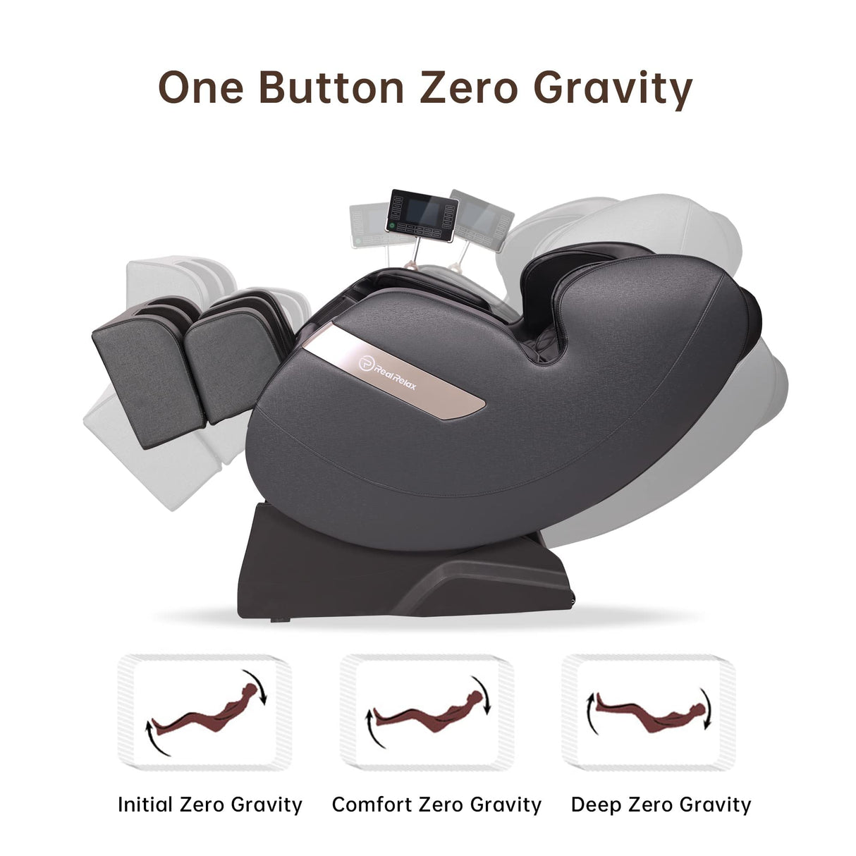 Real Relax 2025 Full Body Massage Chair of Dual-core S Track,Shiatsu Massage Recliner of Zero Gravity with APP and LCD Control,Lower Back and Calf Heating,Bluetooth,Home or Office Use,Black Real Relax