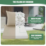 Summsun Outdoor Chair Cushions Set of 4, Waterproof Backrest and Deep Seat Cushion Set for Patio Furniture, Outdoor Sofa Replacement Cushions with Removable Cover, 24 x 24 Inch, Cream Summsun